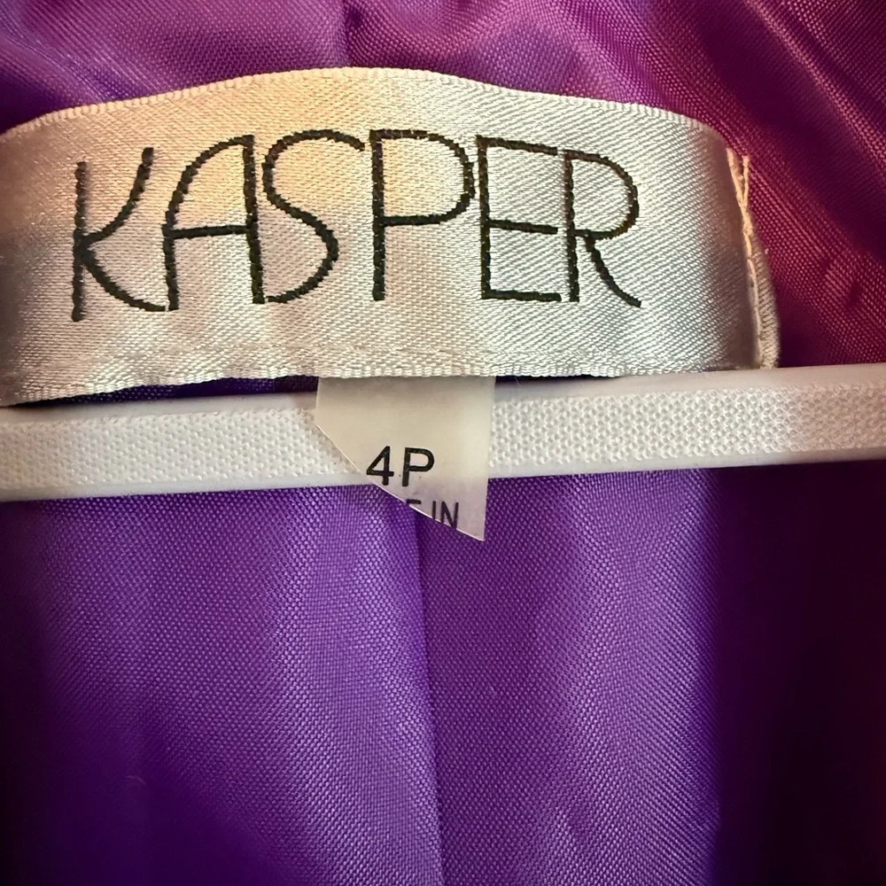 Kasper Purple Single-Button Tailored Blazer